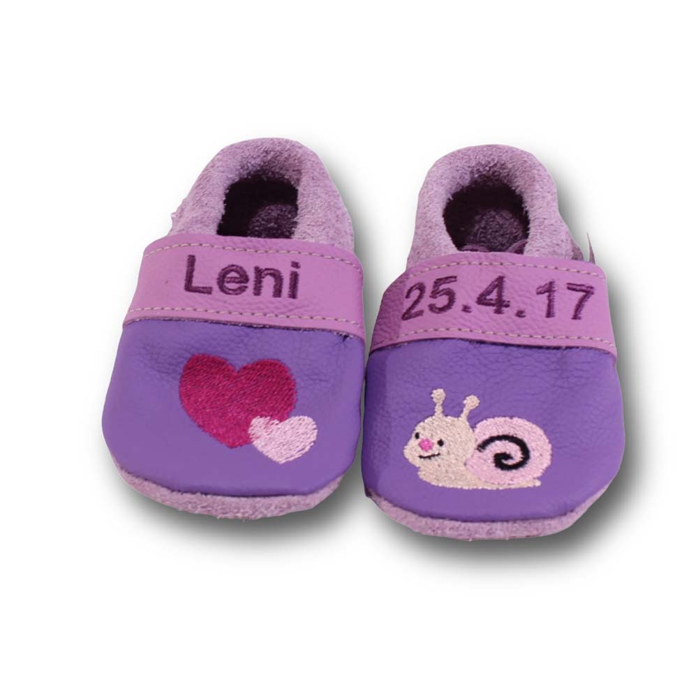 Preview: Krabbelschuhe Schnecke & Herz